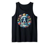 Lindo astronauta Border Collie Pastor Y Perros de pastoreo Camiseta sin Mangas