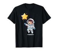 Lindo Astronauta del niño Espacial alcanzando la Estrella Brillante Camiseta