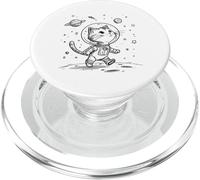 Lindo Astronauta Gato Explorador Espacial Gatito Luna Caminando PopSockets PopGrip para MagSafe