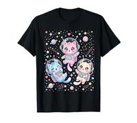 Lindo Astronauta Gatos Corazones Estrellas Galaxia Kawaii Camiseta