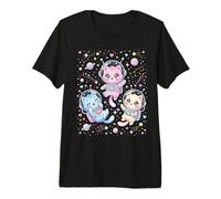 Lindo Astronauta Gatos Corazones Estrellas Galaxia Kawaii Camiseta Premium
