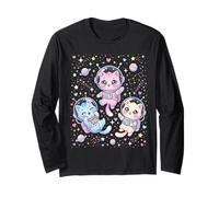 Lindo Astronauta Gatos Corazones Estrellas Galaxia Kawaii Manga Larga