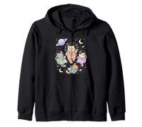 Lindo Astronauta Gatos Galaxia Planetas Estrellas Gatos Coloridos Sudadera con Capucha