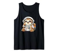 Lindo Astronauta Perezoso Explorando Universo Camiseta sin Mangas