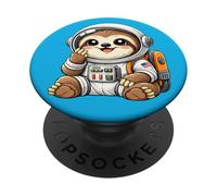 Lindo Astronauta Perezoso Explorando Universo PopSockets PopGrip Adhesivo