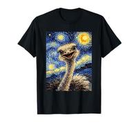 Lindo Avestruz Sonriente Inspirado en la Noche Estrellada de Van Gogh Camiseta