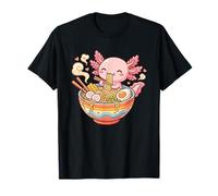 Lindo Axolotl Come Fideos Ramen, gráfico Kawaii de Axolotl Camiseta