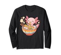 Lindo Axolotl Come Fideos Ramen, gráfico Kawaii de Axolotl Manga Larga