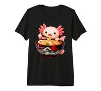 Lindo Axolotl Come Ramen Fideos Ramen Axolotls Camiseta Premium