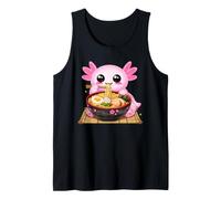 Lindo Axolotl Come Ramen Fideos Ramen Axolotls Camiseta sin Mangas