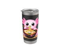 Lindo Axolotl Come Ramen Fideos Ramen Axolotls Vaso térmico de acero inoxidable de doble pared