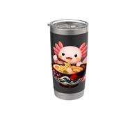 Lindo Axolotl Come Ramen Fideos Ramen Axolotls Vaso térmico de acero inoxidable de doble pared
