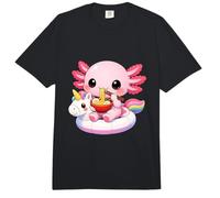 Lindo Axolotl Comiendo Ramen en Unicornio arcoíris Flotador Divertido Comfort Colors Adult Heavyweight T-Shirt