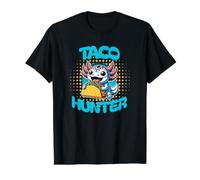 Lindo Axolotl Comiendo Tacos Kawaii Cartoon Taco Hunter Foodie Camiseta gráfica económica, Hombre, Negro, XL