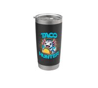 Lindo Axolotl Comiendo Tacos Kawaii Cartoon Taco Hunter Foodie Vaso térmico de acero inoxidable de doble pared