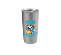 Lindo Axolotl Comiendo Tacos Kawaii Cartoon Taco Hunter Foodie Vaso térmico de acero inoxidable de doble pared