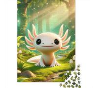 Lindo Axolotl Escena de Bosque Puzzle De 1000 Piezas Puzzles Clásicos para Diversión Adultos Y Niños A Partir De 12 Año 52x38cm/1000pcs