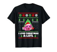 Lindo Axolotl I Love Christmas A-LOTL - Pijama para Hombres, Mujeres y niños Camiseta gráfica económica