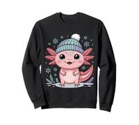 Lindo Axolotl Invierno Nieve & Copos de Nieve Sudadera