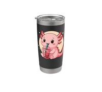Lindo Axolotl Kawaii Anime Beber Bubble Tea Girl Kids Vaso térmico de acero inoxidable de doble pared