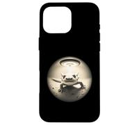 Lindo Axolotl Toma un Selfie Mientras ovnis gráfico extraño Carcasa para iPhone 16 Pro MAX