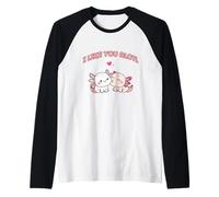 Lindo Axolotls I Like You Alotl Divertido Día de San Valentín Pareja Camiseta Manga Raglan