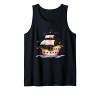 Lindo barco pirata ilustración Camiseta sin Mangas