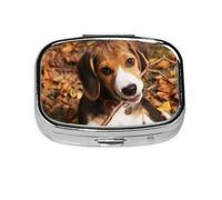 Lindo Beagle, Meta Pastillero de 2 compartimentos, organizador portátil