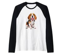 Lindo Beagle Perro Cachorro Mascota Amante Animal Du Camiseta Manga Raglan