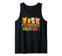 Lindo Bebé Animales Gato Pato Cabra Cerdo Enfermera Pediátrica Camiseta sin Mangas