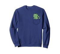 Lindo bebé dragón bolsillo amigo fantasía criatura dragón arte Sudadera