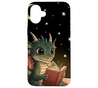 Lindo Bebé Dragón Leyendo Biblioteca de O Carcasa para iPhone 16 Plus