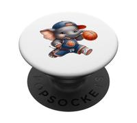 Lindo Bebé Elefante De Baloncesto PopSockets PopGrip Adhesivo