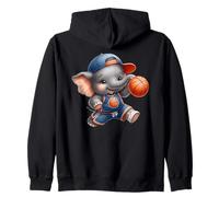Lindo Bebé Elefante De Baloncesto Sudadera con Capucha