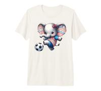 Lindo bebé Elefante patear fútbol Pelota Dibujos Animados Arte Camiseta Premium