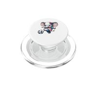 Lindo bebé Elefante patear fútbol Pelota Dibujos Animados Arte PopSockets PopGrip para MagSafe