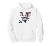Lindo bebé Elefante patear fútbol Pelota Dibujos Animados Arte Sudadera con Capucha