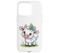 Lindo bebé Kawaii Vaca con Arco Dibujos Animados Animal Arte Carcasa para iPhone 15 Pro MAX