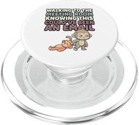 Lindo Bebé Mono Meme Kawaii Japonés Macaco Humor PopSockets PopGrip para MagSafe