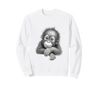 Lindo bebé orangután boceto Realista Animal Arte Sudadera