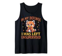 Lindo bebé Panda Rojo Divertido de «Me quedé sin supervisión» Camiseta sin Mangas