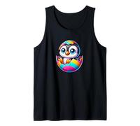 Lindo bebé pingüino en huevo de Pascua dibujos animados arte Camiseta sin Mangas