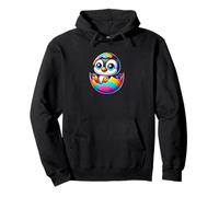 Lindo bebé pingüino en huevo de Pascua dibujos animados arte Sudadera con Capucha