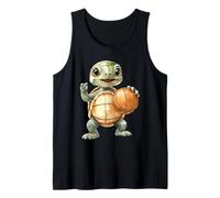 Lindo bebé Tortuga Jugador de Baloncesto Acuarela Arte Camiseta sin Mangas