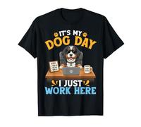 Lindo Bernedoodle Dog Boss It's My Dog Day I Just Work Here Camiseta