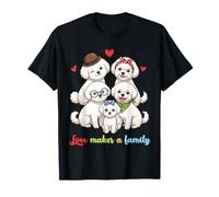 Lindo Bichon Frise Dog Together Love Hace Una Reunión Familiar Camiseta