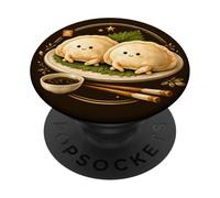 Lindo Bola De Masa Gyoza Kawaii Asiático Amante De La Comida PopSockets PopGrip Adhesivo