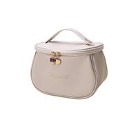 Lindo bolso de maquillaje de la PU para las mujeres artículos de tocador organizador impermeable viaje maquillaje bolsa mujer gran capacidad portátil cosmética caso, Marfil, One size