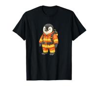 Lindo bombero pingüino bomberos rescate animal dibujos animados Camiseta