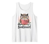 Lindo Booktrovert Owl Nerd Bookish Reader Reading Camiseta sin Mangas